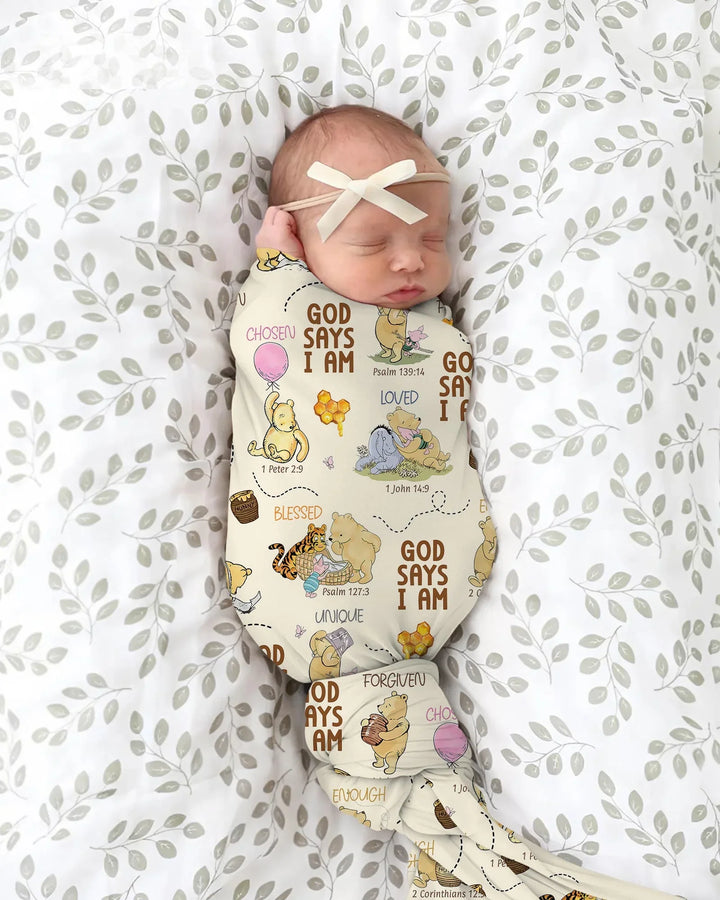 God Says I Am Little Blessings swaddle blanket
