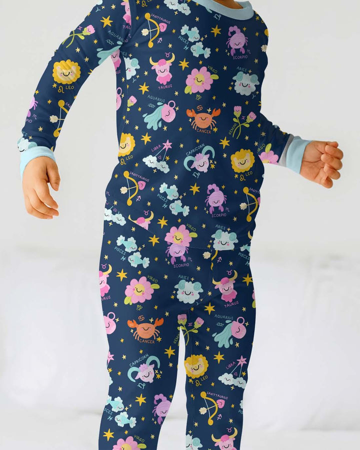 Zodiac Signs Two Piece Long Sleeve Pajama Set