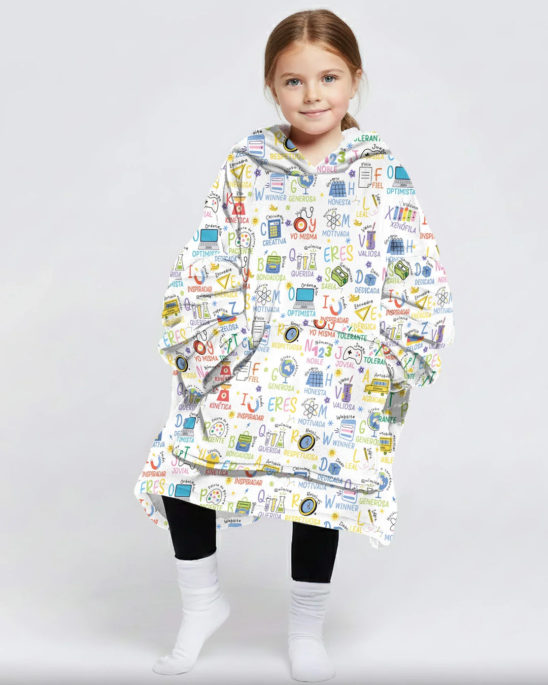 Manta Sudadera con Capucha de Bambú Versión Alfabeto Español