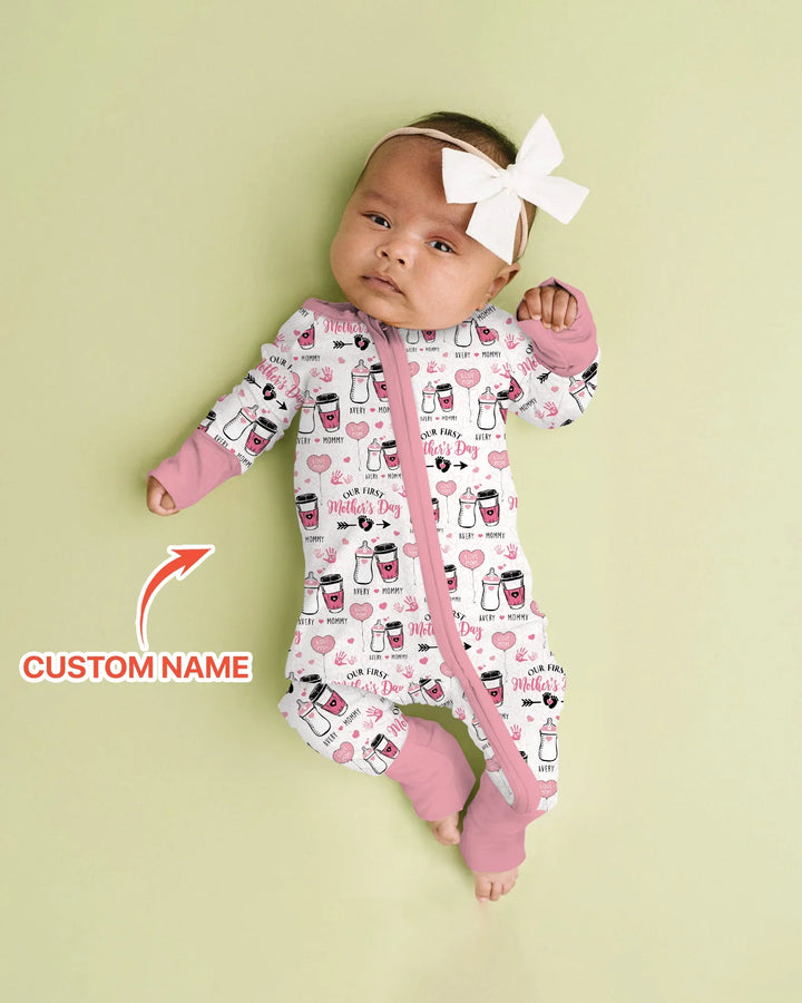 Custom Name First Mother's Day Drink Bamboo Convertible Zippy