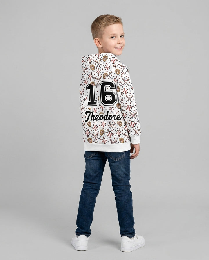 All-Star Baseball Custom Name Bamboo Zip Hoodie