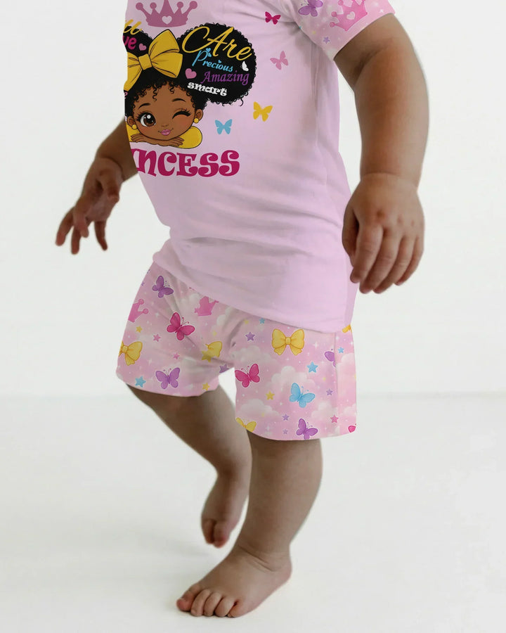 Afro Princess You Are Beautiful Bamboo Two Piece Short Sleeve Shorts Pajama Set