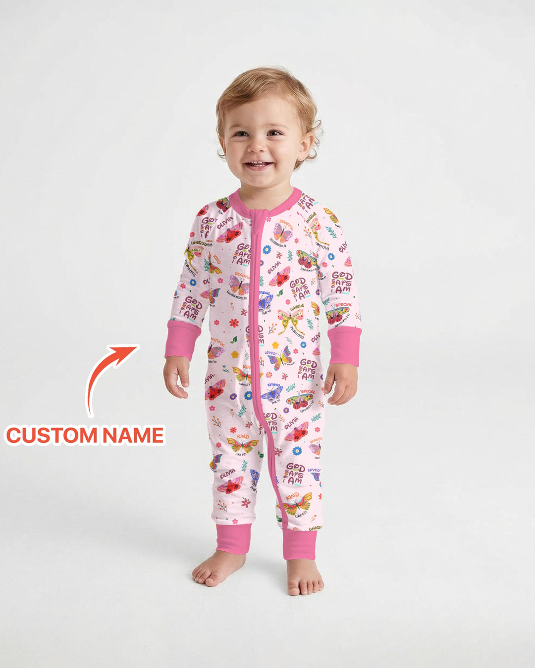 Custom Name God says I am Butterfly Convertible Zippy