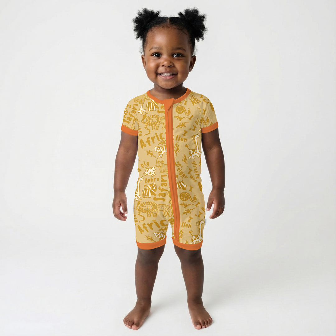 Handdrawn African Animals Shorty Zippy