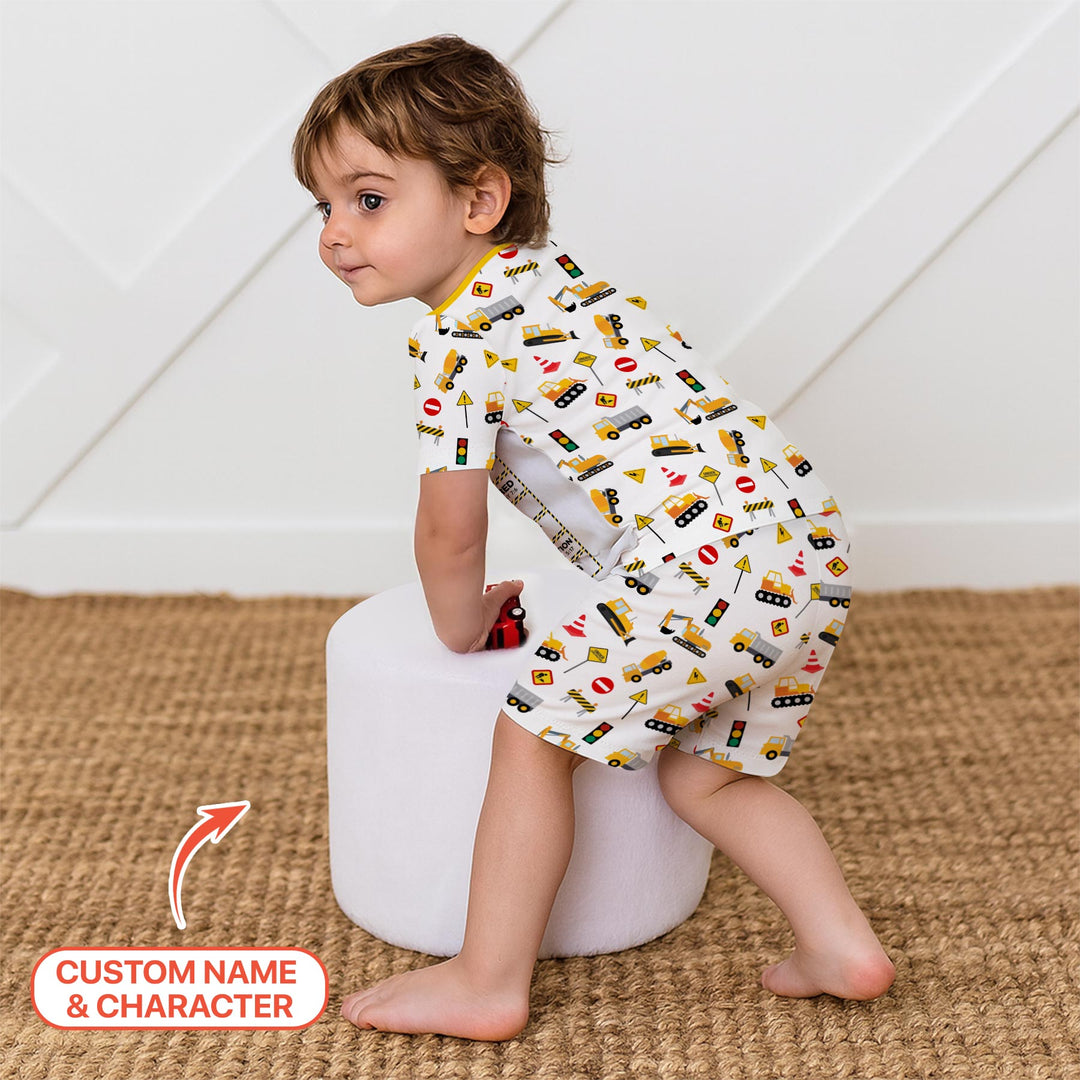 Zweiteiliges Pyjama-Set mit kurzen Ärmeln und Shorts im Sommer-Design