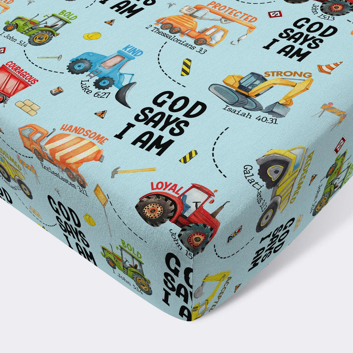 God Says I Am Fitted Crib Sheet