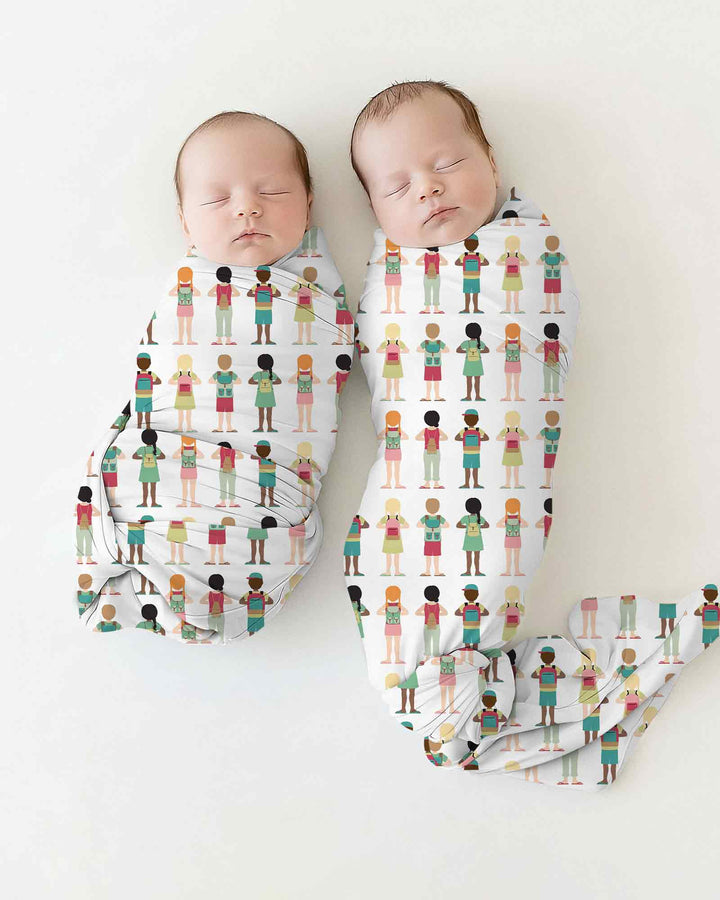 Little Friends Everywhere swaddle blanket