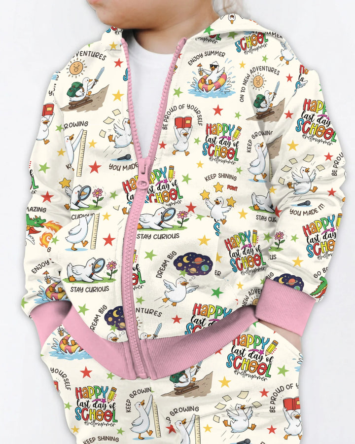Silly Goose Happy Last Day of School Bamboo Zip Hoodie