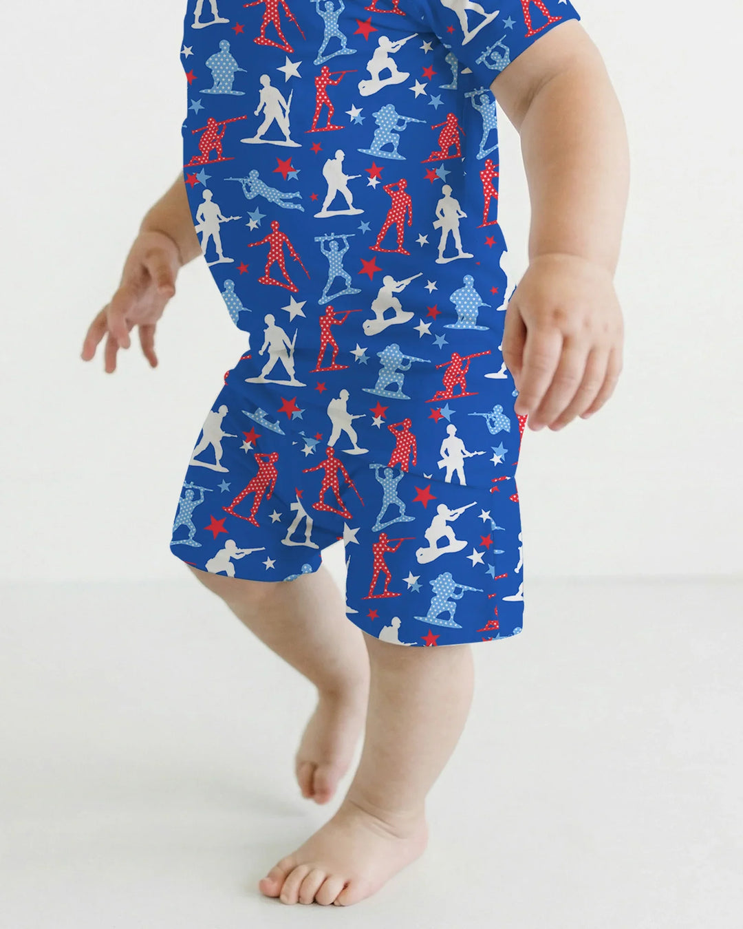 Army Toys 4th of July Bamboo Two Piece Short Sleeve Shorts Pajama Set