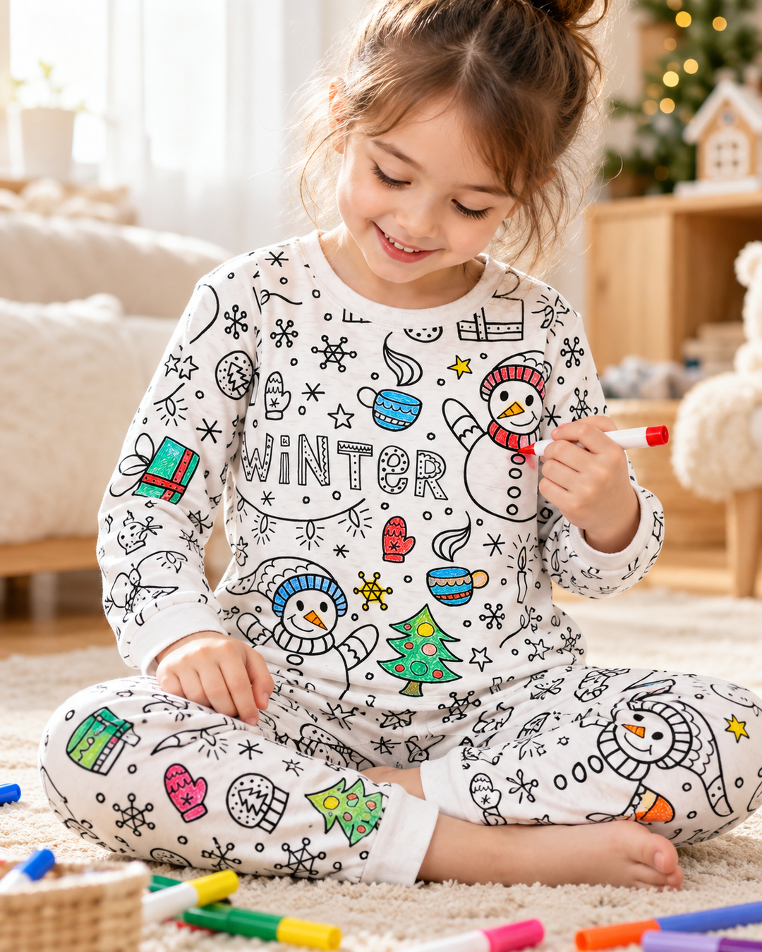 Christmas Colorable Bamboo Two Piece Pajama Set