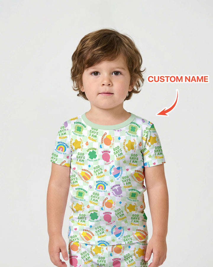 Zweiteiliges Pyjama-Set mit kurzen Ärmeln und Shorts im Sommer-Design