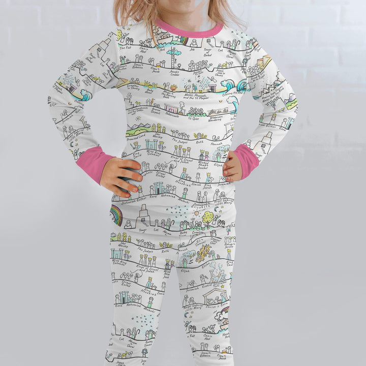 Zweiteiliges Langarm-Pyjama-Set mit Sommerfrüchten