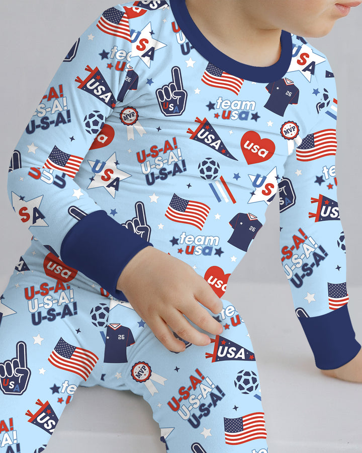 Zweiteiliges Langarm-Pyjama-Set mit Sommerfrüchten