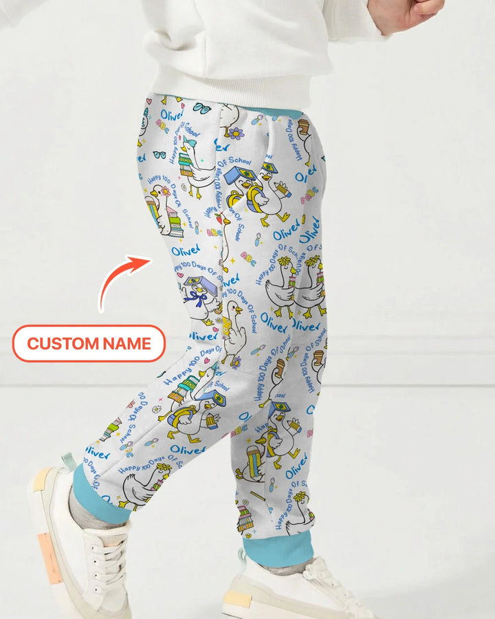 Custom Name Goose Happy 100 Days Of School Jogger