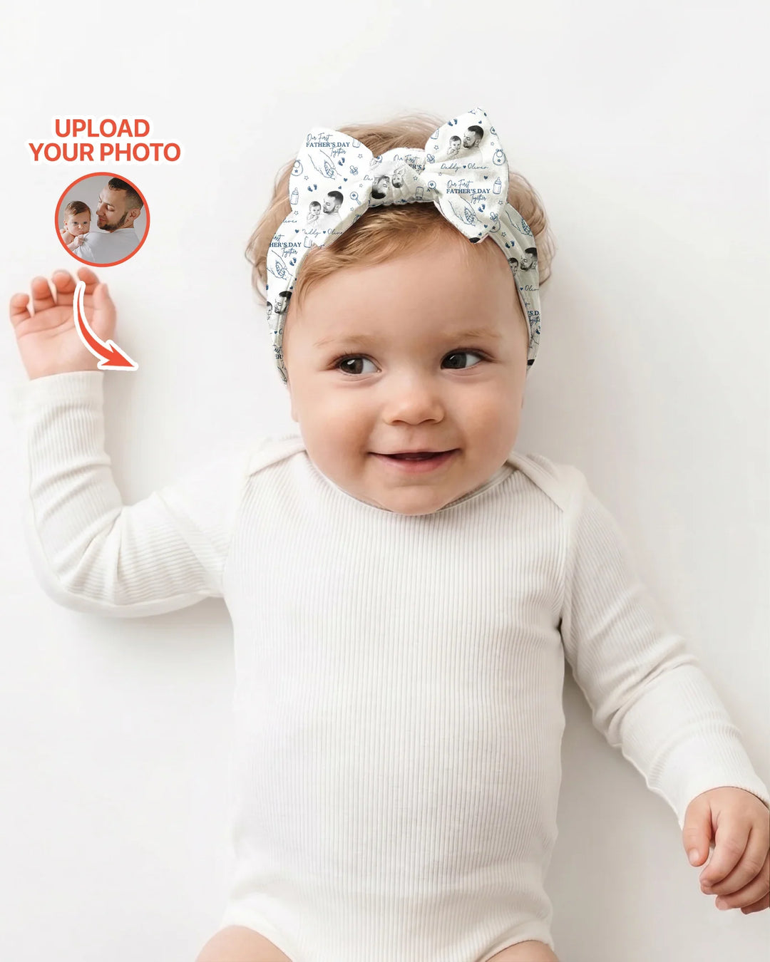 Custom Photo Our First Father's Day Together Headband