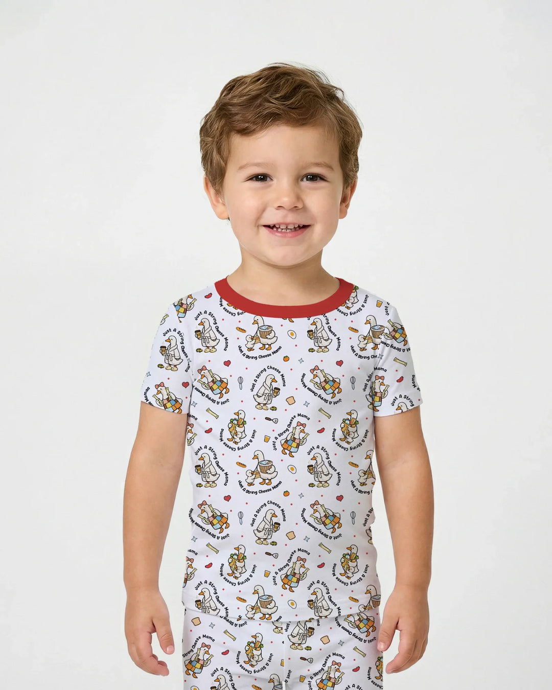 Conjunto de pijama de bambú de dos piezas de manga corta Just A String Cheese Mama Era Mommy & Me