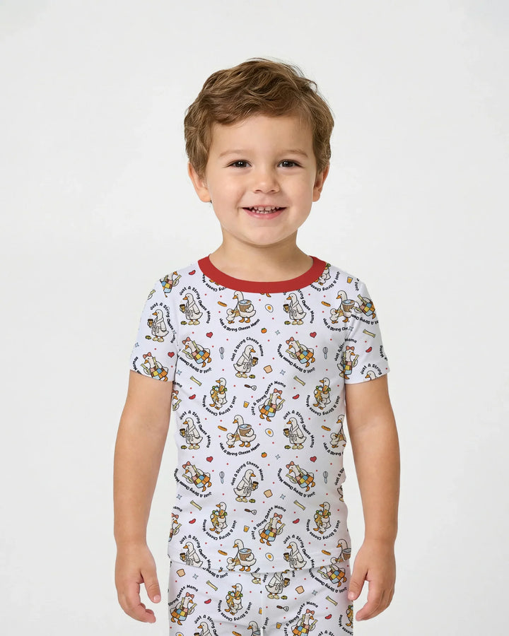 Conjunto de pijama de bambú de dos piezas de manga corta Just A String Cheese Mama Era Mommy & Me