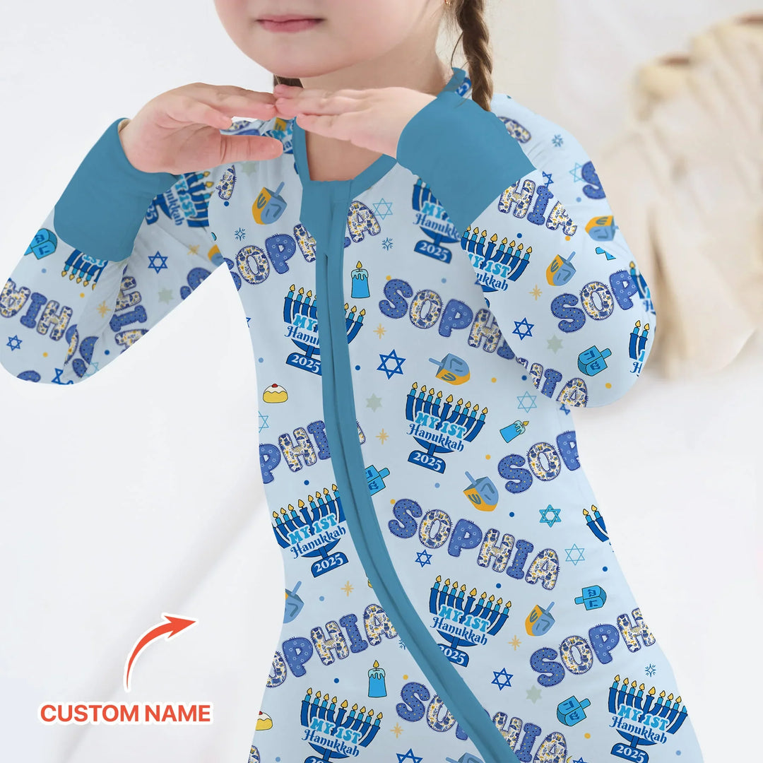 Custom name My First Hanukkah 2025 Convertible Zippy