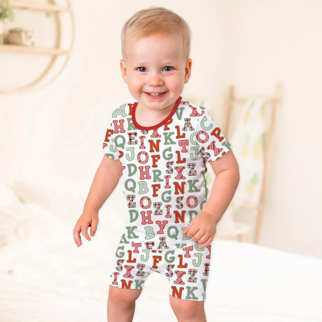 Template Zweiteiliges Pyjama-Set mit kurzen Ärmeln und Shorts