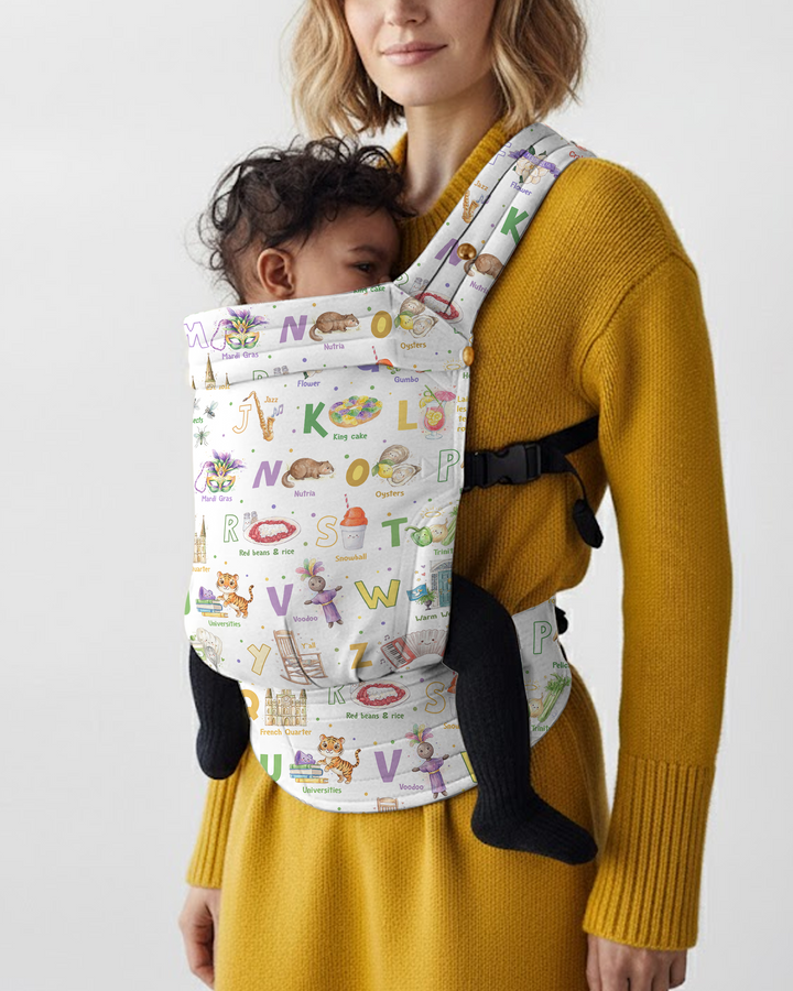 Mardi Gras Alphabet Celebration Baby Carrier