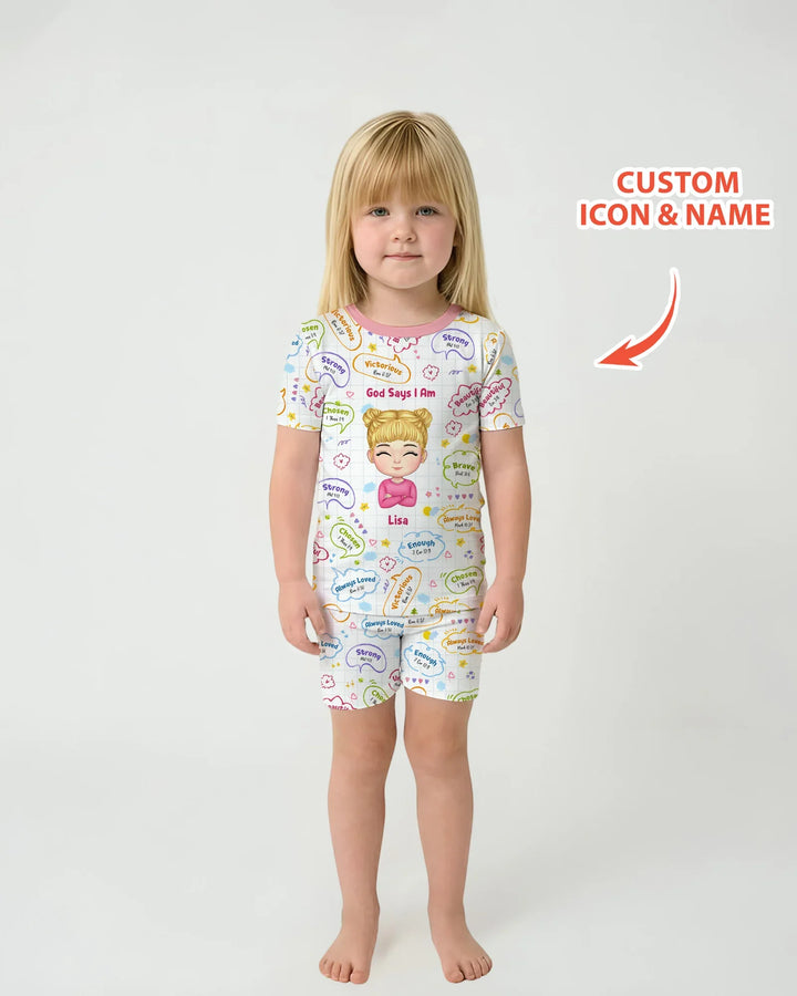 Zweiteiliges Pyjama-Set mit kurzen Ärmeln und Shorts im Sommer-Design