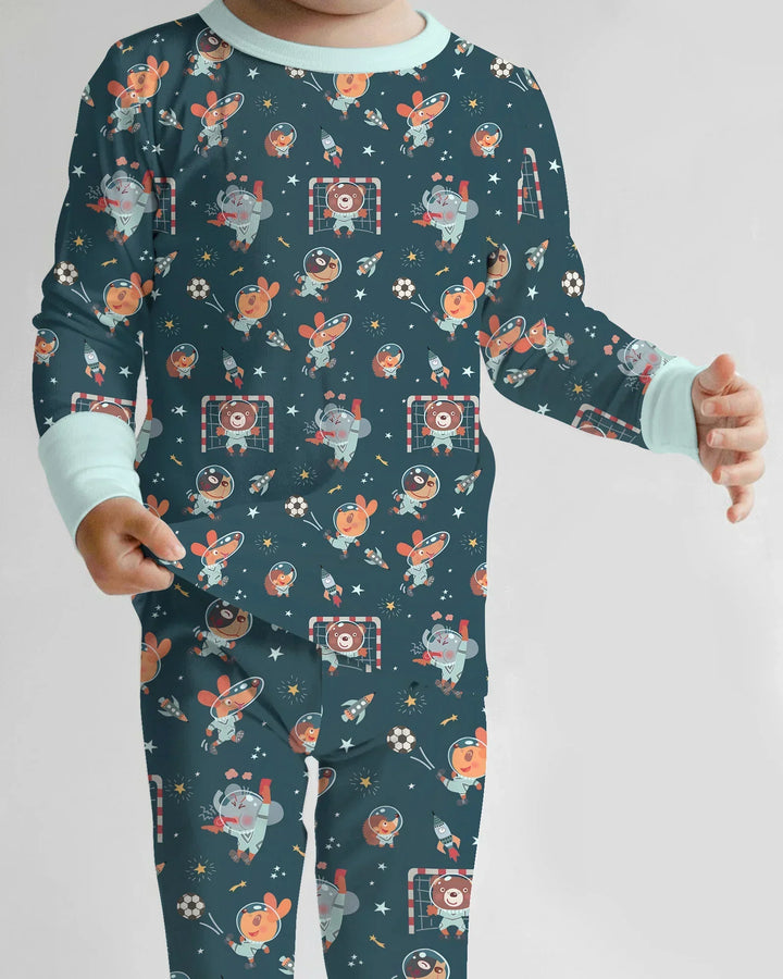 Conjunto de pijama de dos piezas de bambú con mangas largas, plantilla PERSONALIZADA
