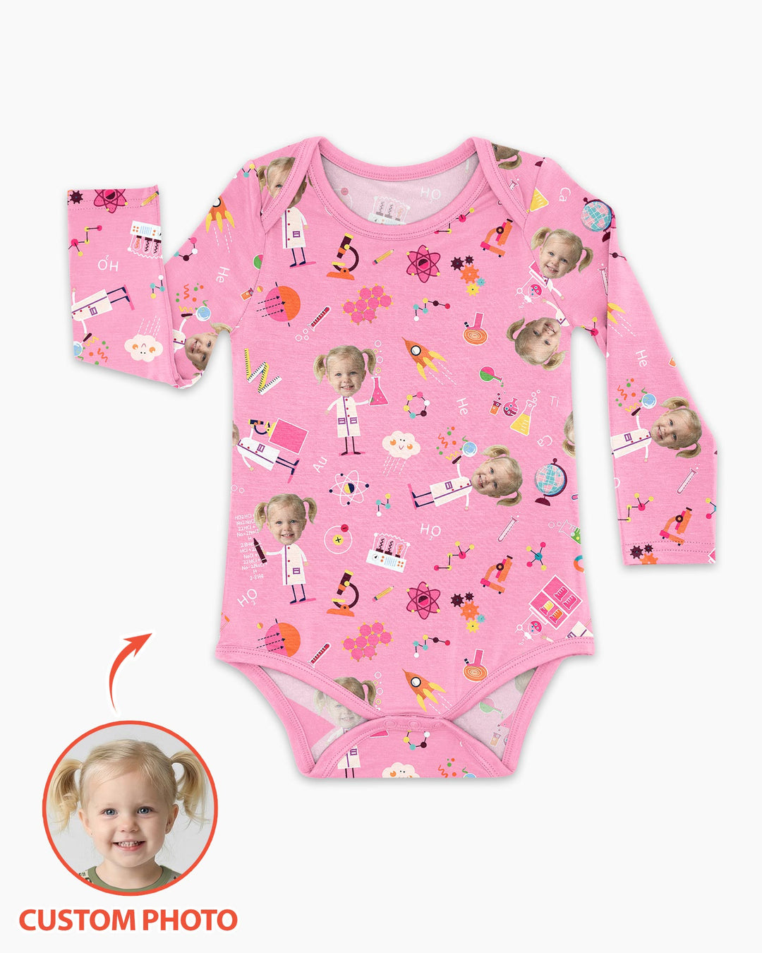 Gerippte Babykleidung mit individuellem Foto - Weich &amp; Skizzenhaft