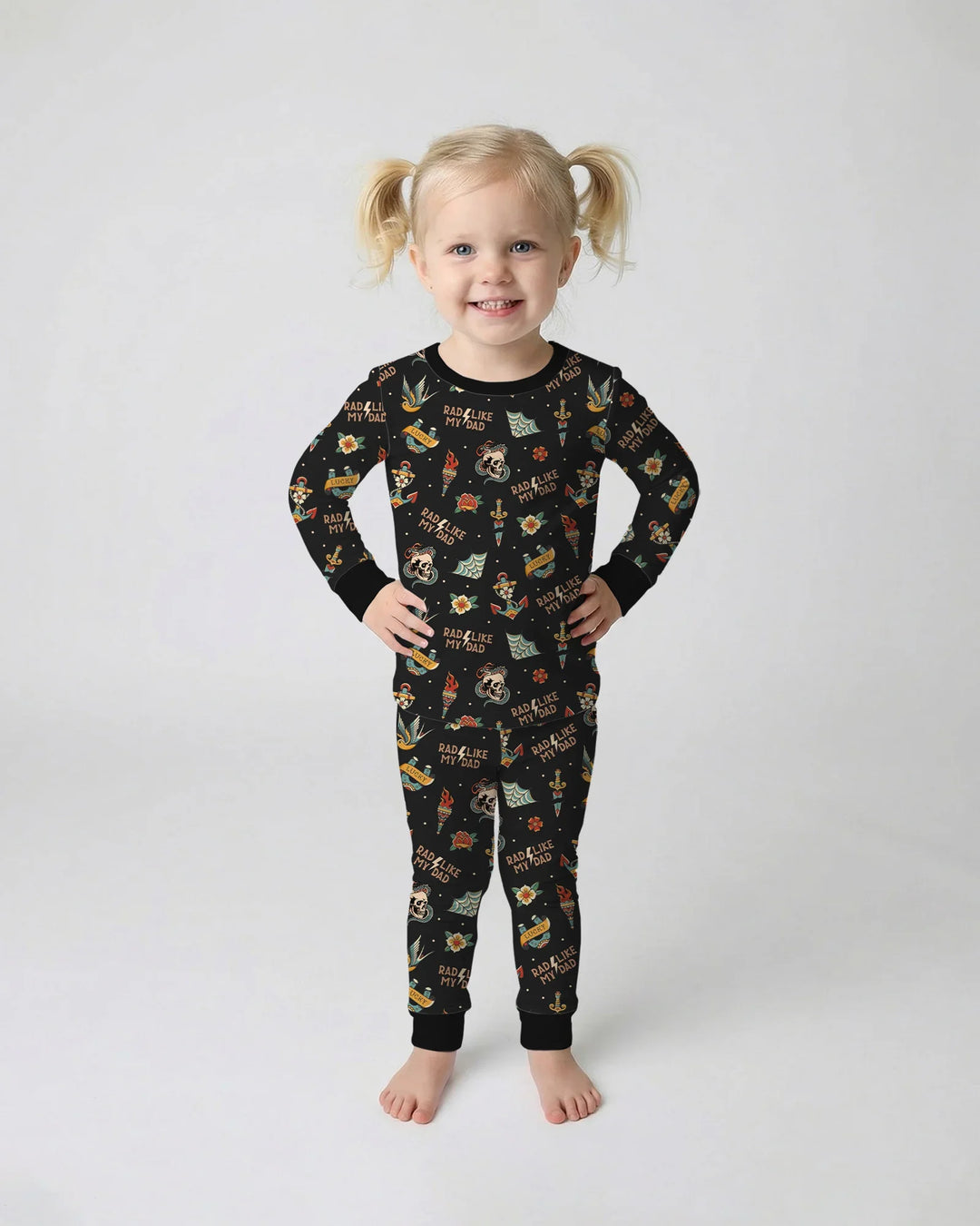 Rad Dad Society Daddy & Me Matching Bamboo Two Piece Long Sleeve Pajama Set