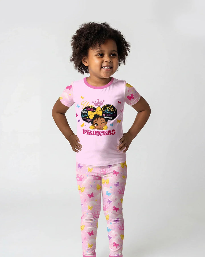 Afro Princess You Are Beautiful Bamboo Two Piece Short Sleeve Pajama Set
