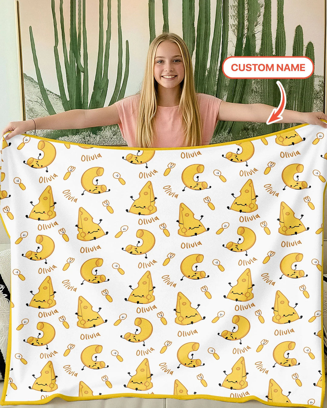 Custom Name Mac & Cheese Club Bamboo Blanket