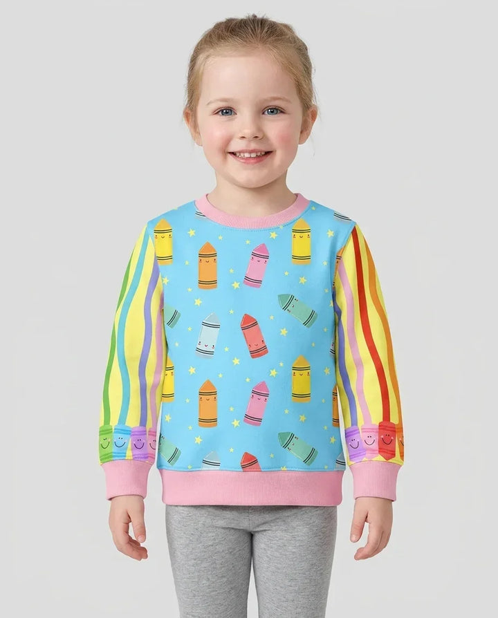 Happy Crayon Friends Bamboo Crewneck Sweatshirt
