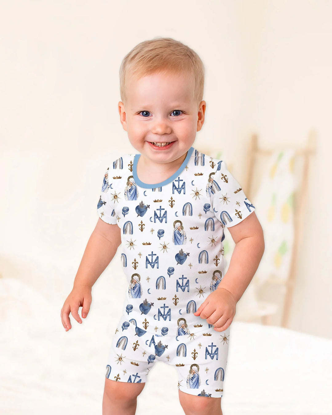 Little Ave Maria Bamboo Two Piece Short Sleeve Shorts Pajama Set