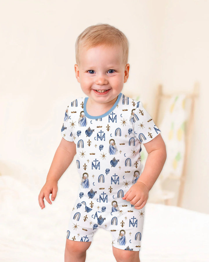 Little Ave Maria Bamboo Two Piece Short Sleeve Shorts Pajama Set