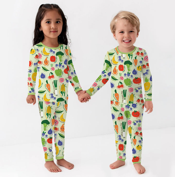 Little Veggie Garden Two Piece Long Sleeve Pajama Set