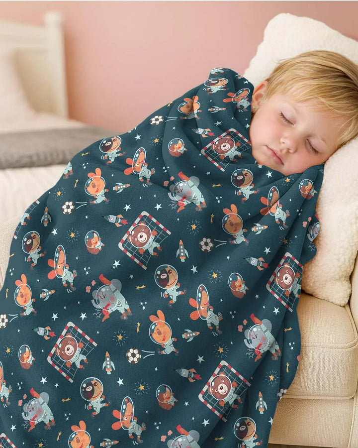 Space Soccer Bamboo Blanket