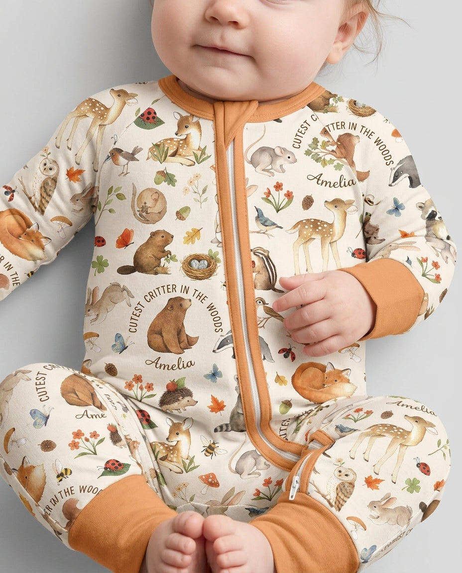 Cutest Critter In The Woods Custom Name Bamboo Convertible Zippy