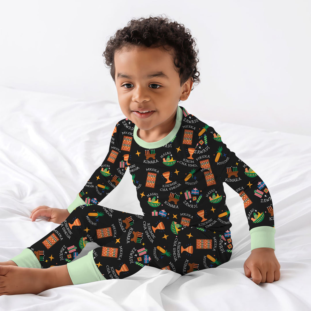 Kwanzaa Spirit Two Piece Long Sleeve Pajama Set