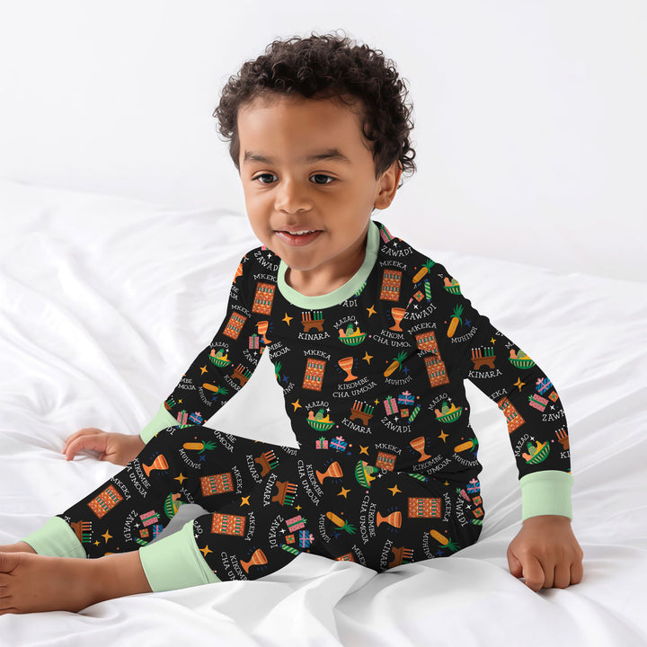 Kwanzaa Spirit Two Piece Long Sleeve Pajama Set