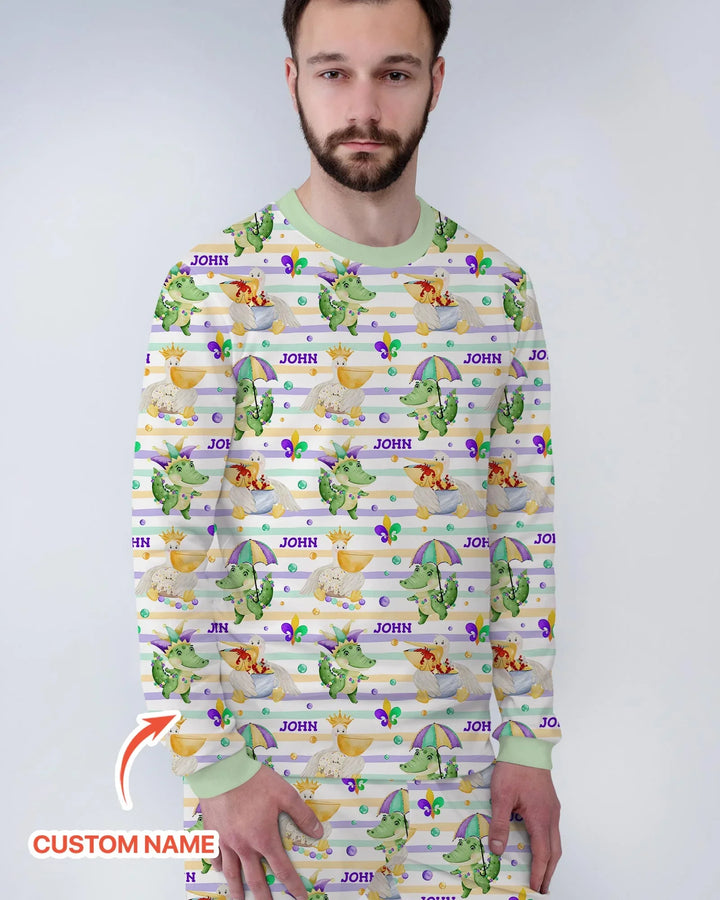Happy Mardi Gras Adventure Family Matching Men's Pajama Set