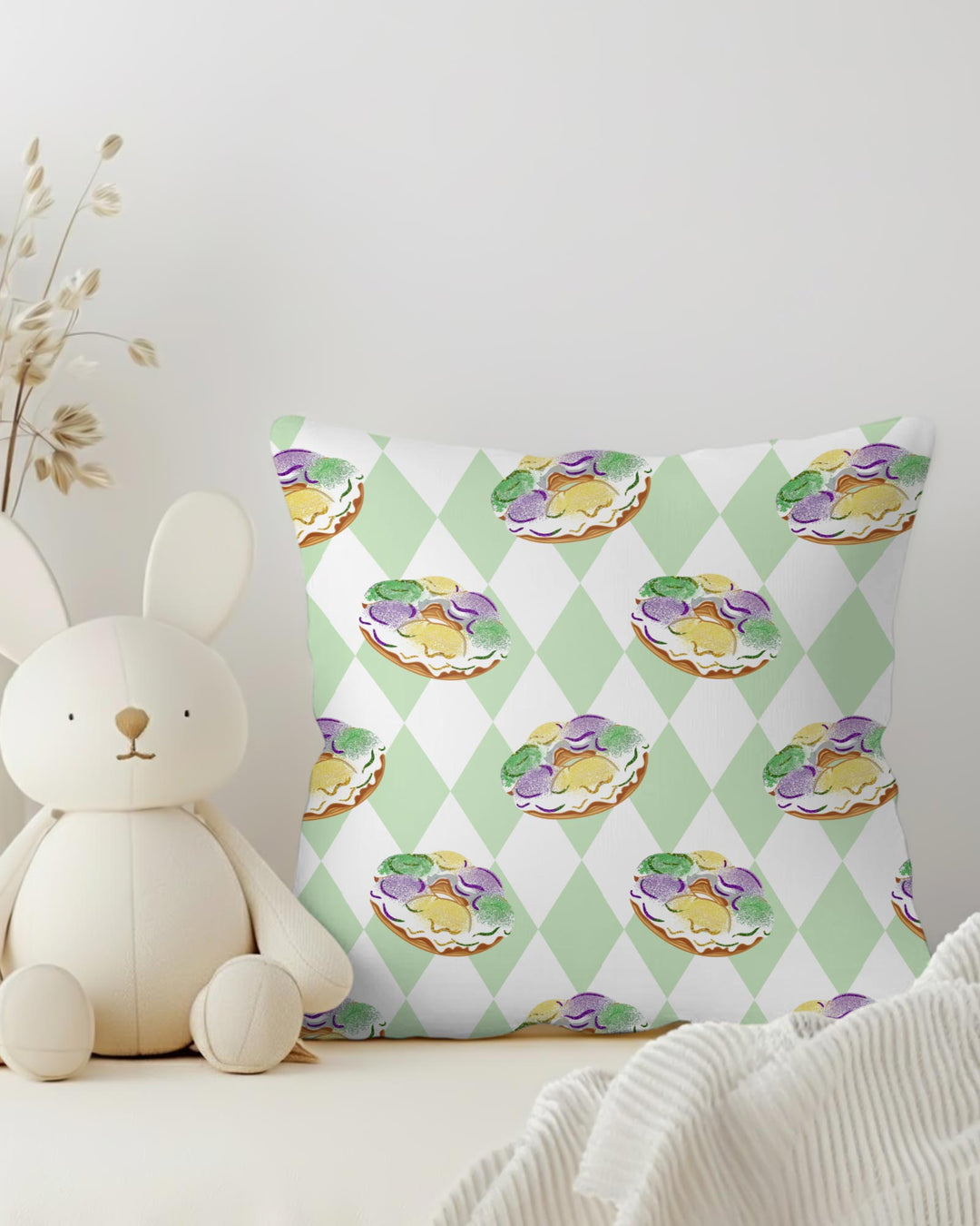 Mardi Gras Donut Pillow Case