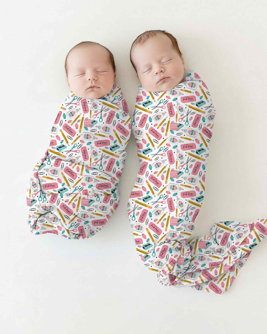 Pink Power School Supplies swaddle blanket