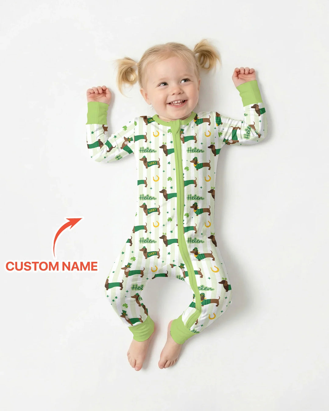 Lucky Dachshunds St. Patrick's Day Family Matching Convertible Zippy