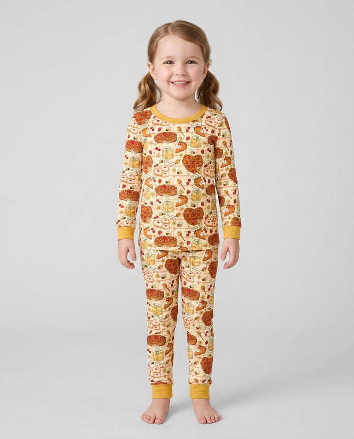 Harvest Pie Picnic Bamboo Two Piece Long Sleeve Pajama Set