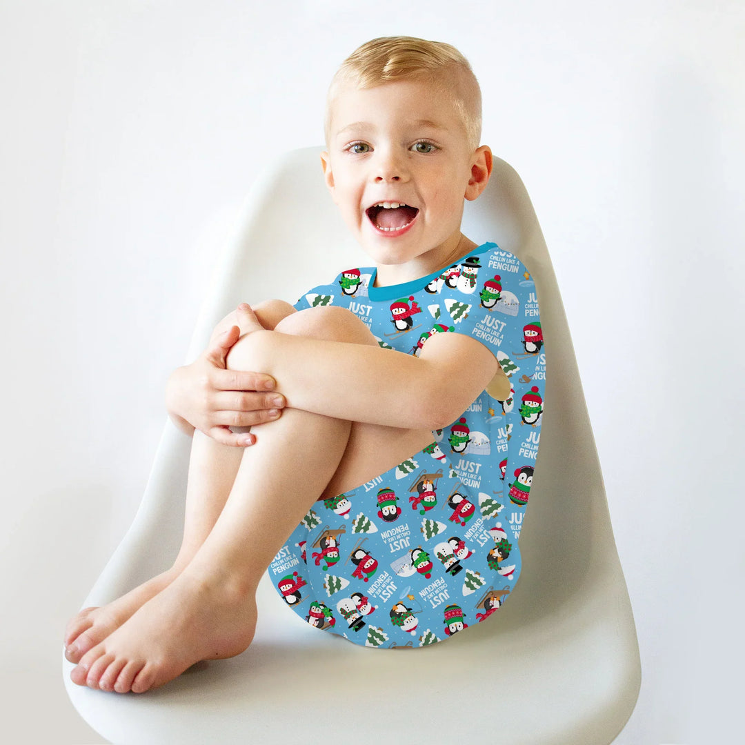 Chillin Like A Penguin Two Piece Short Sleeve Shorts Pajama Set