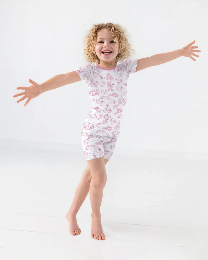 Psalm 23 Sketch Bamboo Two Piece Short Sleeve Shorts Pajama Set