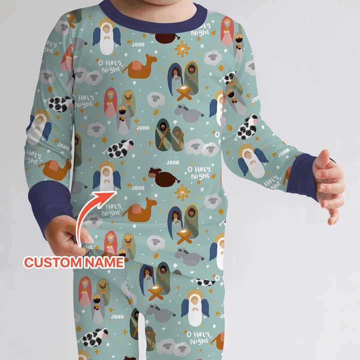Zweiteiliges Langarm-Pyjama-Set mit Sommerfrüchten