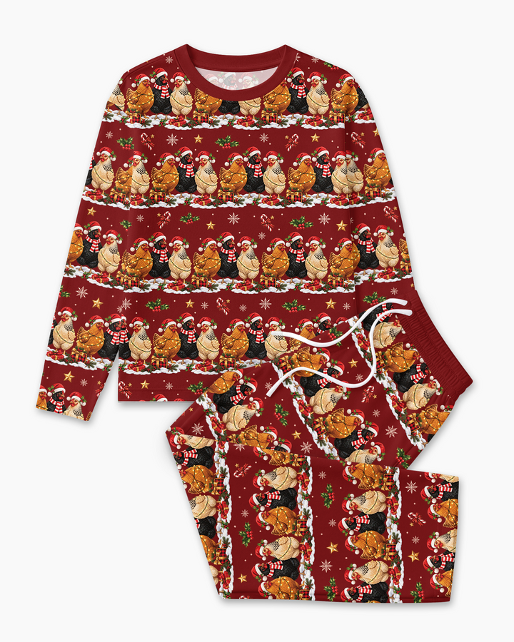 Farm Chicken Christmas Bamboo Men's Pajama Set