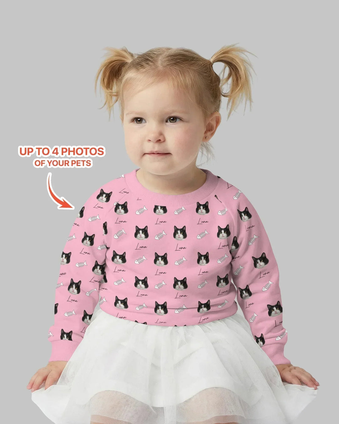 Custom Name and Pet Photos Crewneck Sweatshirt