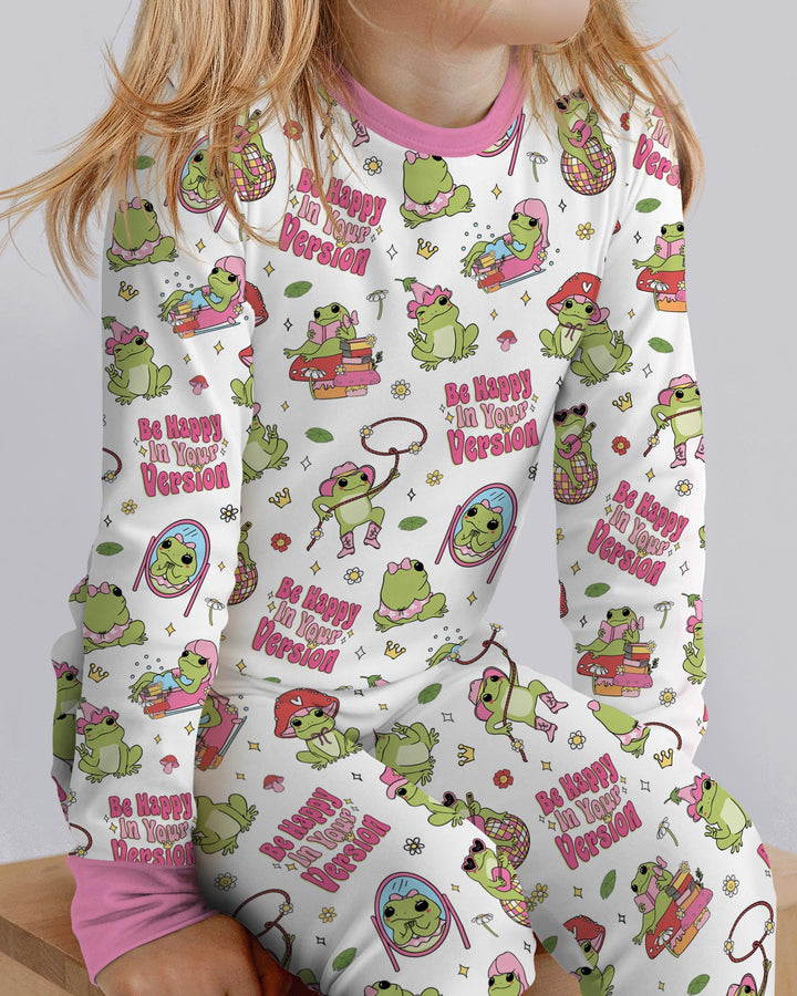 Be Happy In Your Version Bamboo Two Piece Long Sleeve Pajama Set