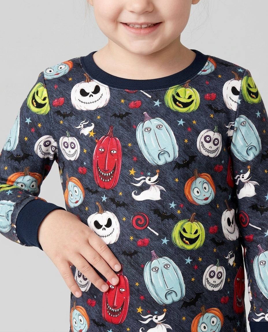 Nightmare Pumpkin Bamboo Two Piece Long Sleeve Pajama Set